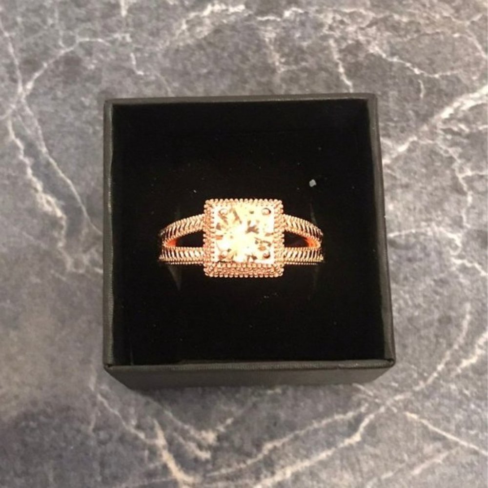 925 CITRINE & ROSEGOLD RING S9 - Picture 3 of 3